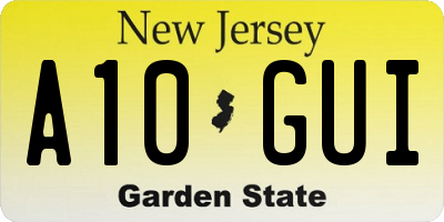 NJ license plate A10GUI