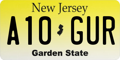 NJ license plate A10GUR