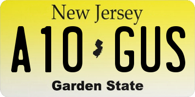 NJ license plate A10GUS
