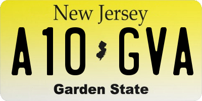 NJ license plate A10GVA
