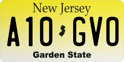 NJ license plate A10GVO