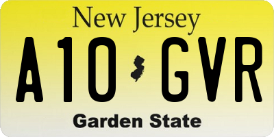 NJ license plate A10GVR