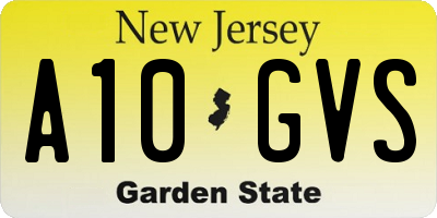 NJ license plate A10GVS