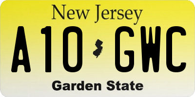NJ license plate A10GWC