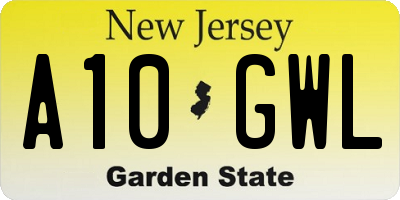 NJ license plate A10GWL