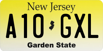 NJ license plate A10GXL