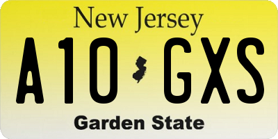 NJ license plate A10GXS