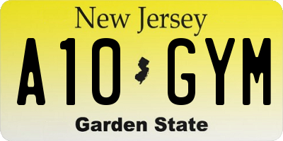 NJ license plate A10GYM