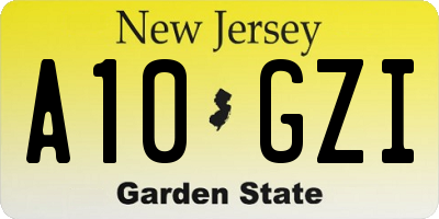 NJ license plate A10GZI