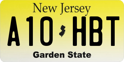NJ license plate A10HBT