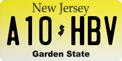 NJ license plate A10HBV