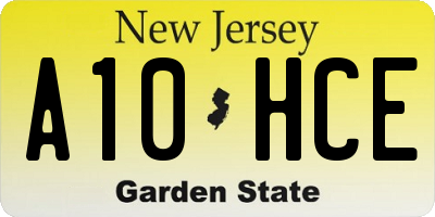 NJ license plate A10HCE