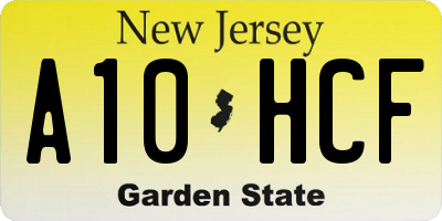 NJ license plate A10HCF