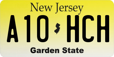 NJ license plate A10HCH