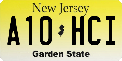 NJ license plate A10HCI