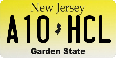 NJ license plate A10HCL