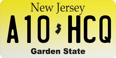 NJ license plate A10HCQ