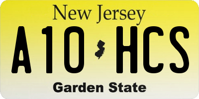 NJ license plate A10HCS