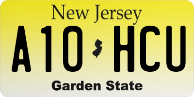 NJ license plate A10HCU