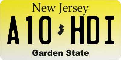 NJ license plate A10HDI