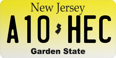 NJ license plate A10HEC