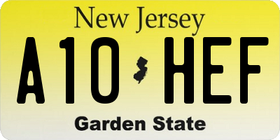 NJ license plate A10HEF