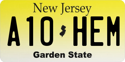 NJ license plate A10HEM