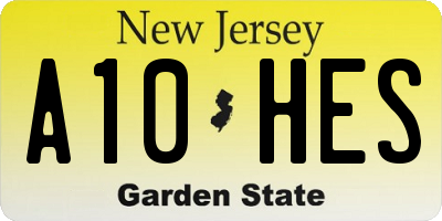 NJ license plate A10HES