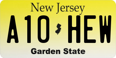 NJ license plate A10HEW