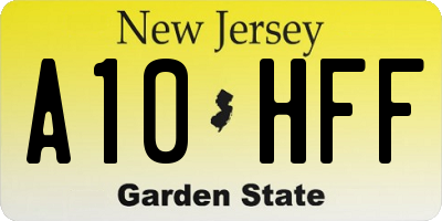 NJ license plate A10HFF