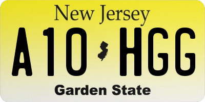 NJ license plate A10HGG