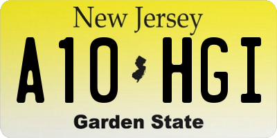 NJ license plate A10HGI