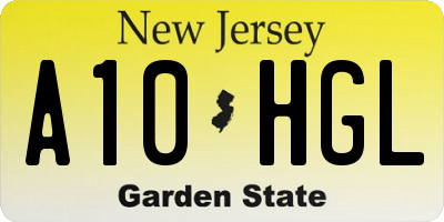 NJ license plate A10HGL