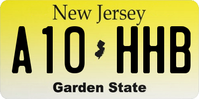 NJ license plate A10HHB