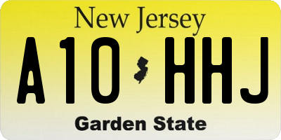 NJ license plate A10HHJ