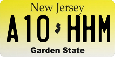 NJ license plate A10HHM