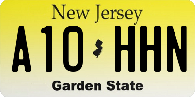 NJ license plate A10HHN