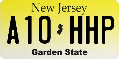 NJ license plate A10HHP