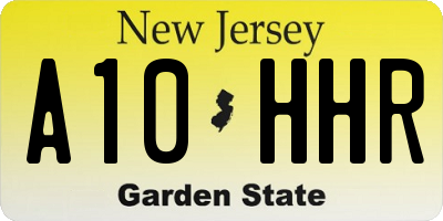 NJ license plate A10HHR