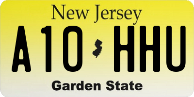 NJ license plate A10HHU