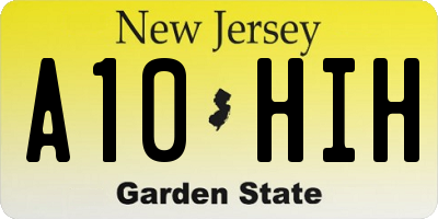 NJ license plate A10HIH