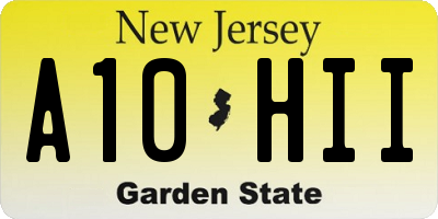 NJ license plate A10HII