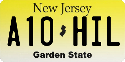 NJ license plate A10HIL