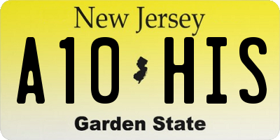 NJ license plate A10HIS