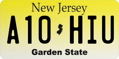 NJ license plate A10HIU