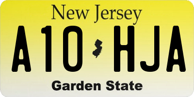 NJ license plate A10HJA