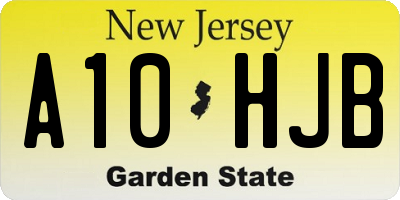 NJ license plate A10HJB