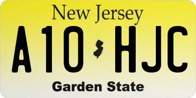 NJ license plate A10HJC