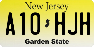 NJ license plate A10HJH