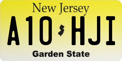 NJ license plate A10HJI